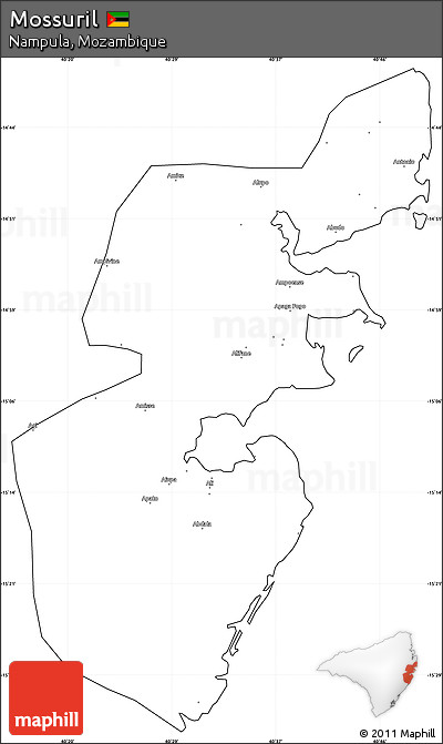 Blank Simple Map of Mossuril, cropped outside
