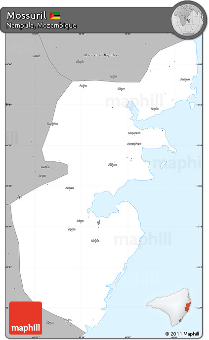 Gray Simple Map of Mossuril