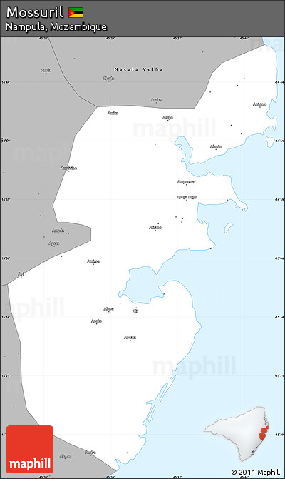 Gray Simple Map of Mossuril
