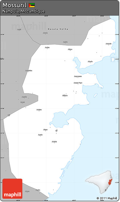 Gray Simple Map of Mossuril