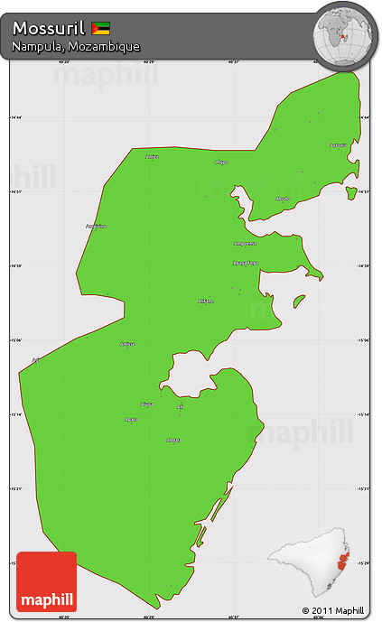 Political Simple Map of Mossuril, cropped outside