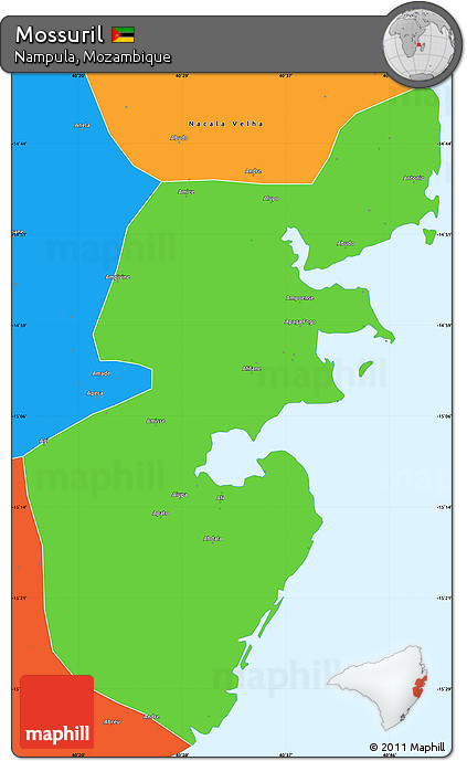 Political Simple Map of Mossuril