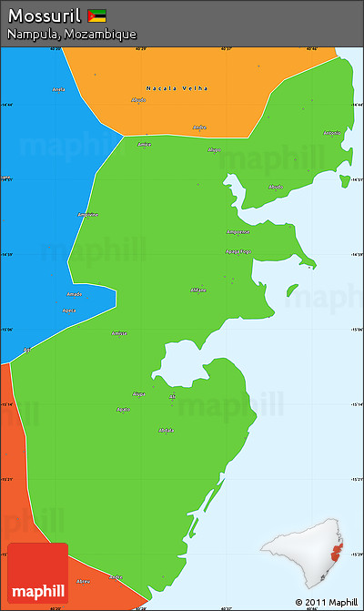Political Simple Map of Mossuril