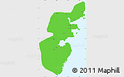 Political Simple Map of Mossuril, single color outside