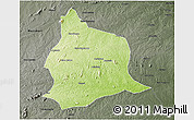 Physical 3D Map of Muecate, darken, semi-desaturated
