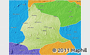 Physical 3D Map of Muecate, political outside