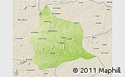 Physical 3D Map of Muecate, shaded relief outside