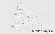 Silver Style 3D Map of Muecate, single color outside