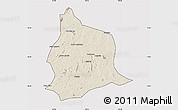 Shaded Relief Map of Muecate, cropped outside