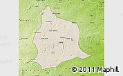 Shaded Relief Map of Muecate, physical outside