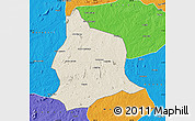 Shaded Relief Map of Muecate, political outside