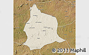 Shaded Relief Map of Muecate, satellite outside