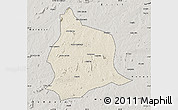 Shaded Relief Map of Muecate, semi-desaturated
