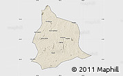 Shaded Relief Map of Muecate, single color outside