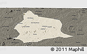 Shaded Relief Panoramic Map of Muecate, darken