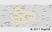 Shaded Relief Panoramic Map of Muecate, desaturated