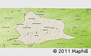 Shaded Relief Panoramic Map of Muecate, physical outside