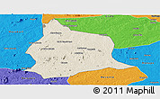 Shaded Relief Panoramic Map of Muecate, political outside