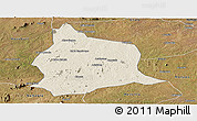Shaded Relief Panoramic Map of Muecate, satellite outside