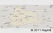 Shaded Relief Panoramic Map of Muecate, semi-desaturated