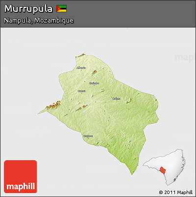 Physical 3D Map of Murrupula, single color outside