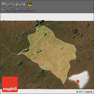 Satellite 3D Map of Murrupula, darken