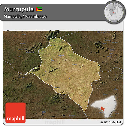 Satellite 3D Map of Murrupula, darken