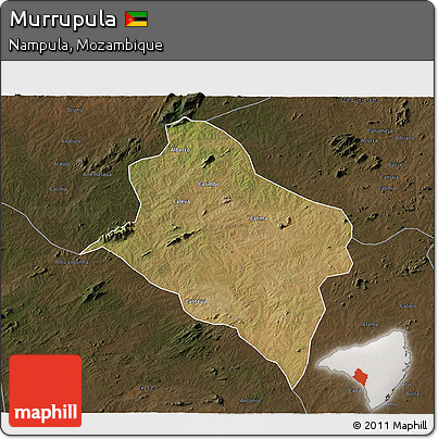 Satellite 3D Map of Murrupula, darken