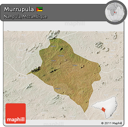 Satellite 3D Map of Murrupula, lighten