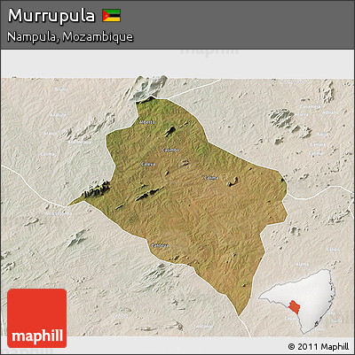 Satellite 3D Map of Murrupula, lighten
