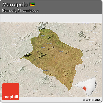 Satellite 3D Map of Murrupula, lighten