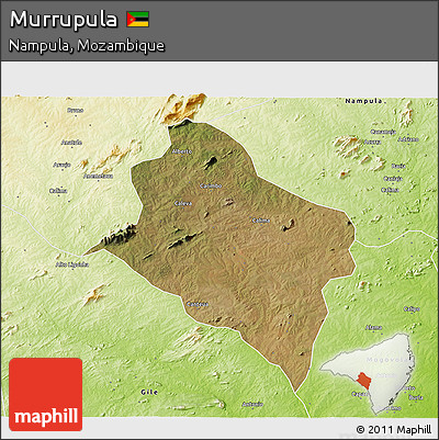 Satellite 3D Map of Murrupula, physical outside