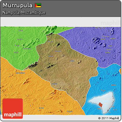 Satellite 3D Map of Murrupula, political outside