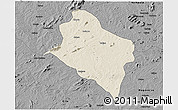 Shaded Relief 3D Map of Murrupula, darken, desaturated