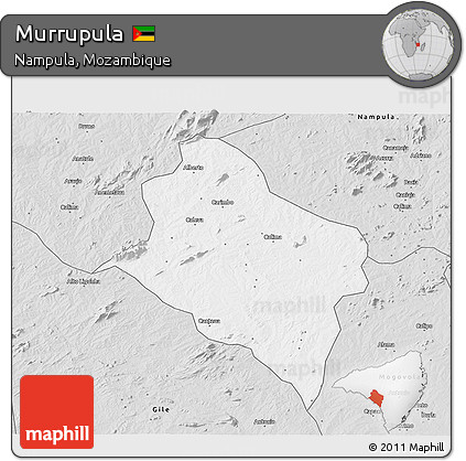 Silver Style 3D Map of Murrupula