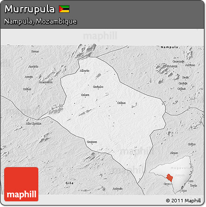 Silver Style 3D Map of Murrupula