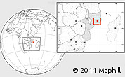 Blank Location Map of Murrupula, highlighted country, within the entire country