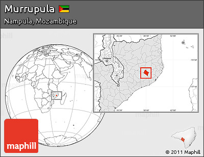 Blank Location Map of Murrupula, highlighted country