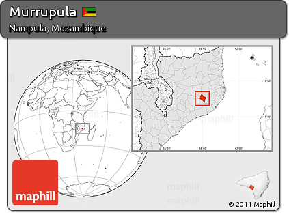 Blank Location Map of Murrupula, highlighted country