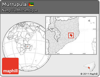 Blank Location Map of Murrupula, highlighted country