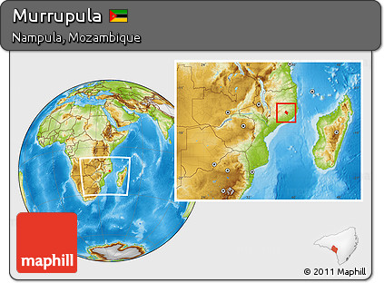 Physical Location Map of Murrupula, within the entire country