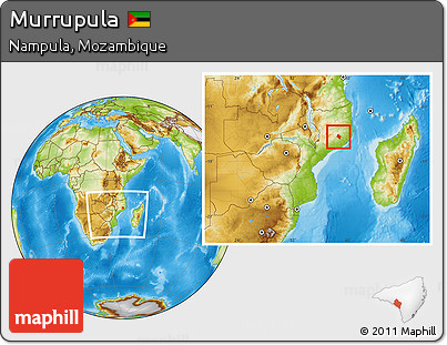 Physical Location Map of Murrupula, within the entire country