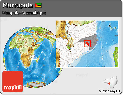 Physical Location Map of Murrupula, highlighted country, highlighted parent region