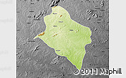 Physical Map of Murrupula, darken, desaturated