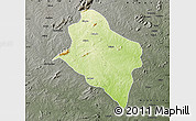 Physical Map of Murrupula, darken, semi-desaturated