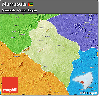 Physical Map of Murrupula, political outside
