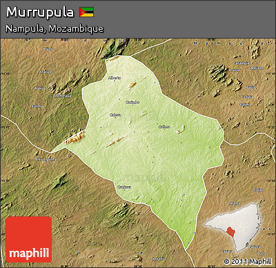 Physical Map of Murrupula, satellite outside