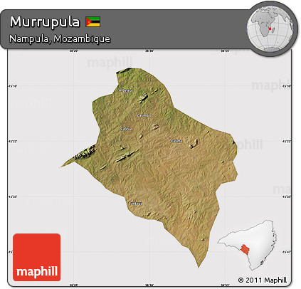 Satellite Map of Murrupula, cropped outside
