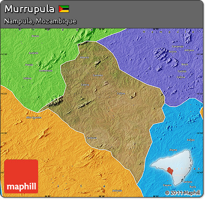 Satellite Map of Murrupula, political outside