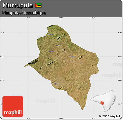Satellite Map of Murrupula, single color outside